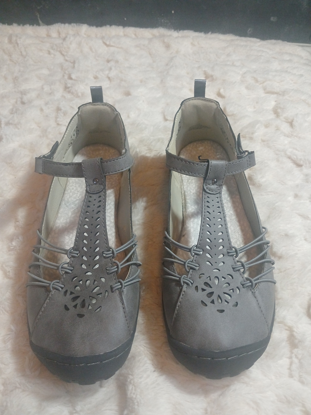 JBU By Jambu Sahara Sandals Womens 10W T Strap Round Toe B1SAH50 Leather Gray